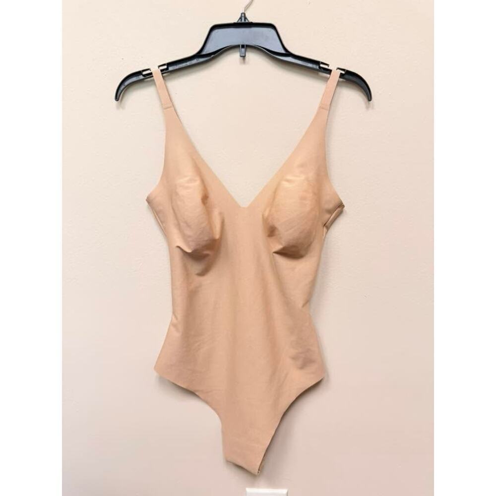 SKIMS BODY Unlined Plunge Thong Bodysuit - Clay Size XL NWT #1958